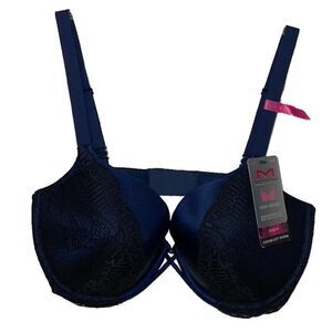 Maidenform Love the Lift Blue Lace Push-up Underwire Bra 38D NEW